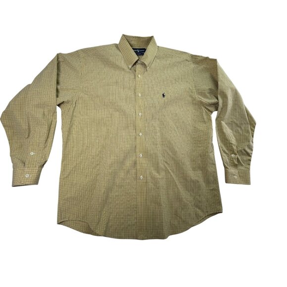 Ralph Lauren Other - Ralph Lauren Mens Yellow Plaid Cotton Button-Down Shirt Long Sleeve Size L
